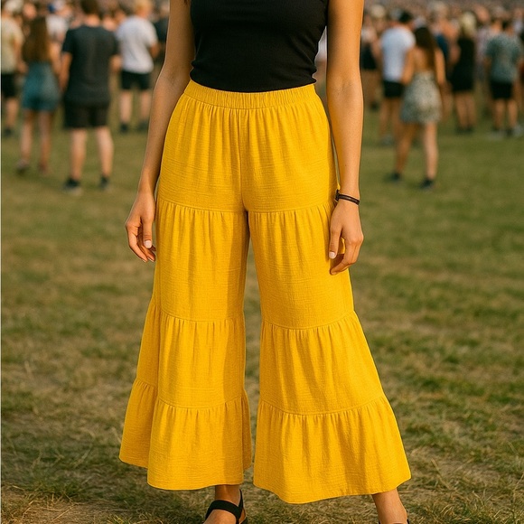 Anthropologie Wide Leg Pull On Pants Size Medium - Picture 1 of 5
